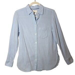 J.Crew Women's‎ Button Down Shirt Size 6 Blue Classic Cotton Casual Lightweight